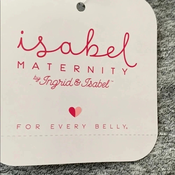 Isabel Maternity Top Gray Ruffle Short Sleeve NWT - Picture 6 of 8